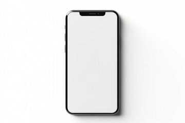 Smartphone mockup model on white background. Front view of white screen on phone mockup and white background. - obrazy, fototapety, plakaty