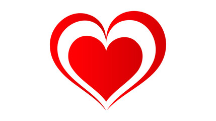 Red heart icon on white background. Love logo heart illustration