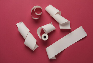 Blank Cash Receipt Sales Checks on pink background