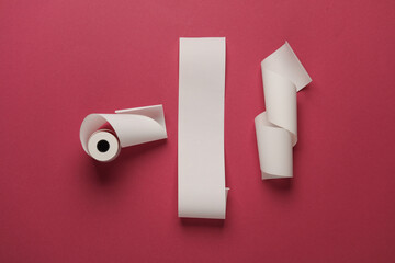 Blank Cash Receipt Sales Checks on pink background