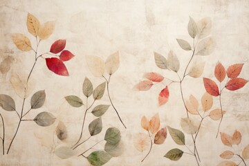 A mulberry paper background with flowers