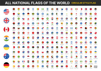 Flags of the world - Vector national round flag