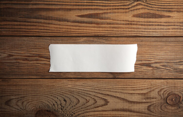 Blank Cash Receipt Sales Check on wooden background