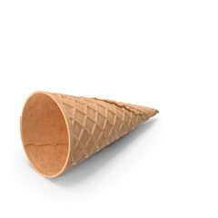 Empty Waffle Cup for Ice Cream. Empty Sugar Crunchy Icecream Waffle Cone. Blank crispy ice cream cone, 3D rendering