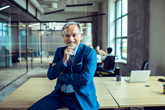 Portrait of a senior businessman in a modern office