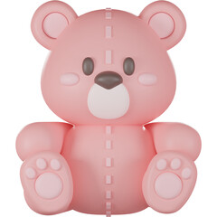 Valentine teddy bear 3d Illustration