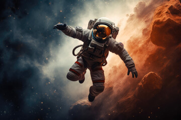 Fototapeta na wymiar Weightless Wonder: Astronaut Adrift in Space