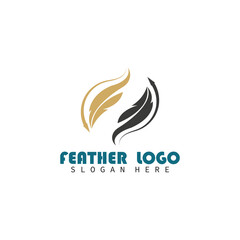 Obraz premium feather logo vector design ilustration ,bussines company