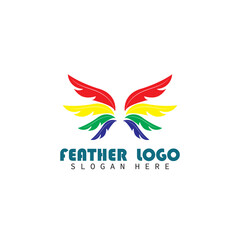 feather logo vector design ilustration ,bussines company