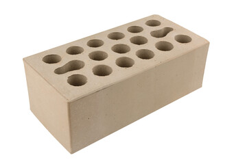 interior brick for construction close-up on a white background, great detail