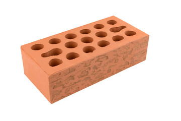interior brick for construction close-up on a white background, great detail