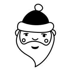 Hand drawn Santa Claus icon isolated on a white background.