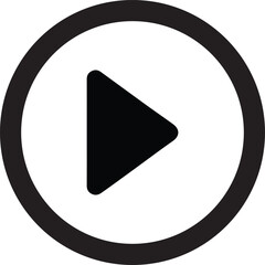 black arrow icon inside a circle transparant backgorund flat design arrow right direction play symbo Play button vector icon