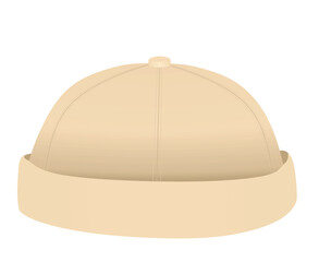 Brown beanie hat. vector illustration