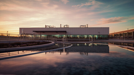 A water treatment plant or Sewage treatment plant.