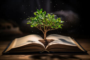magic book and tree