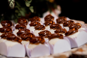 Elegant Wedding Dessert Table with Delicious Sweets and Treats