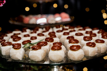 Elegant Wedding Dessert Table with Delicious Sweets and Treats