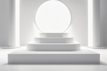 Obraz premium white podium isolated