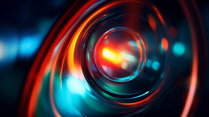 Lens light blur flare technology, circle motion, digital shape element futuristic