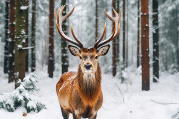 Generative AI picture of wonderful winter view beautiful nature sight