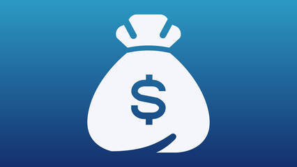 bag with dollar sign motivating minimal background 