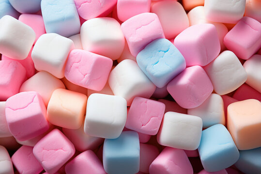 Colorful bright marshmallow close-up. Background of sweets