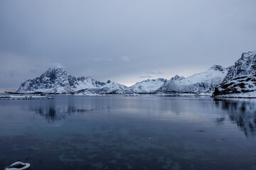 Fjord von Kabelvag, auf den Lofoten - 668773950