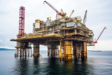 Industrial Marvel: Tall Offshore Oil Rig