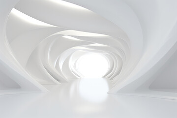 Otherworldly Corridor with Advanced White Forms