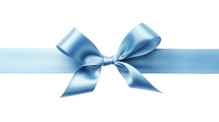 Glistening Blue Satin Ribbon: Elegance and Shine on a Transparent Background, PNG
