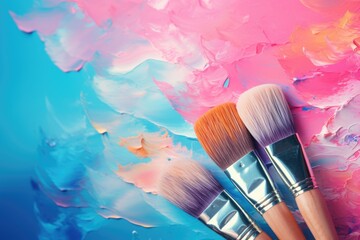A set of brushes for drawing on an abstract background with blue
