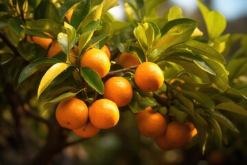 Kumquat growing on a tree
