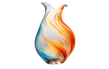 Clean Glass Vase Image on a Clear Surface or PNG Transparent Background.