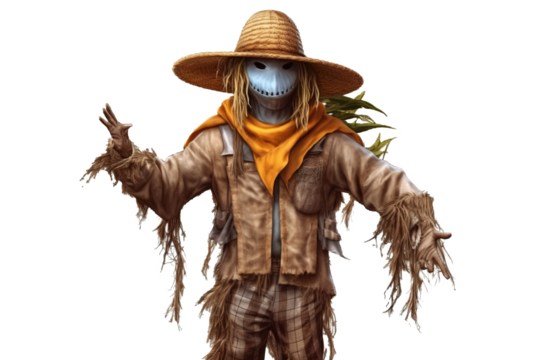 A scarecrow isolated on transparent background.