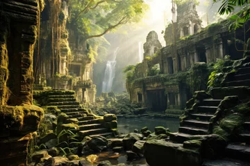 Tuinposter Ruins in jungle - ancient allure © Morphart