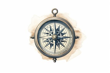 Classic Compass Engraving on White - Antique Touch