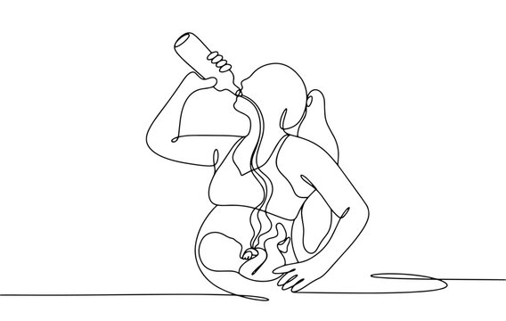 Pregnant. Alcohol. One line