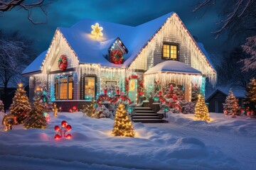 Festive Home Illumination during Christmas.