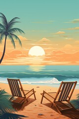 Beachy Poster Backdrop: Coastal Scenery sans Text - 668778931