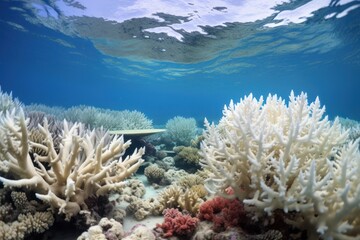 Naklejka na ściany i meble Ocean Acidification and Coral Bleaching