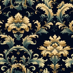 Seamless Damask Wall Hanging Pattern - Perfectly Tilable