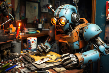 An AI Robot's Journey into the Realm of Artistic Endeavors - Generative AI