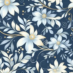 Seamless Floral Shower Curtain Pattern: Perfectly Tilable