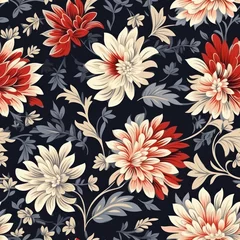 Fotobehang Seamless Tablecloth Floral Pattern © Morphart