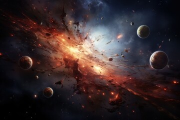 Obraz na płótnie Canvas Intergalactic War in Distant System