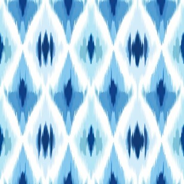 Seamless Ikat pattern with glass texture, tilable.