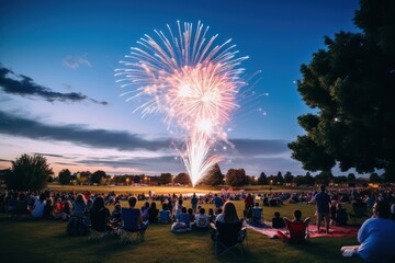 Community Celebrates Independence Day with Fireworks - 668781921