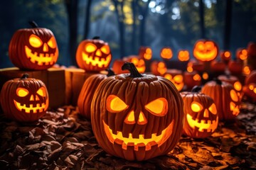 Halloween Night Illuminates Jack-o'-Lanterns