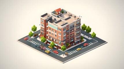 Obraz premium isometric icon or infographic element representing low poly building